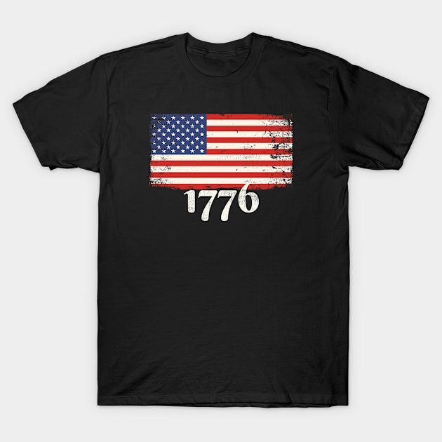 Vintage USA 1776 - American Flag T-Shirt by Ide-artt